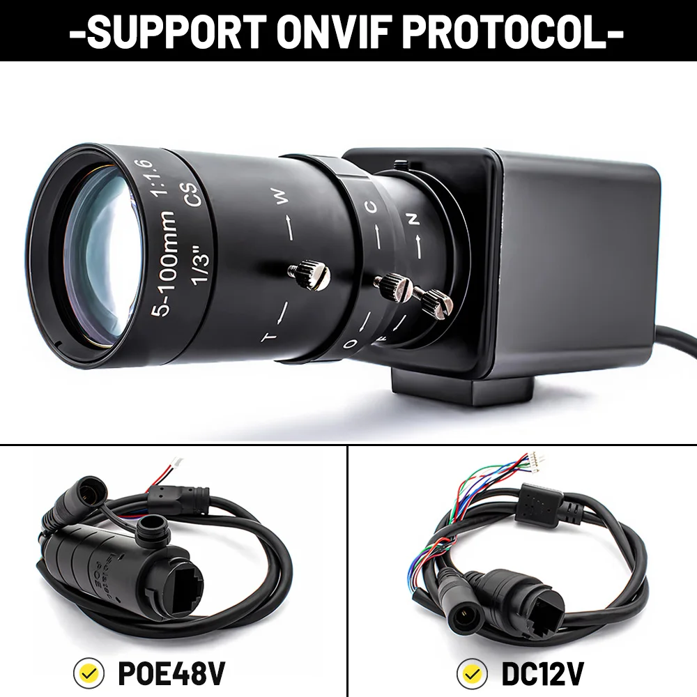Telecamera IP POE IMX335 da 5 MP Webcam con rilevamento del movimento umano con obiettivo varifocale zoom 20X Supporto Onvif H.265 RTSP RTMP Istantanea fotografica - immagine 5