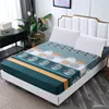LAGMTA 1 Pc 100% Polyester Printing Fitted Sheet Mattress Cover Four Corners With Elastic Band Bed Sheet 3