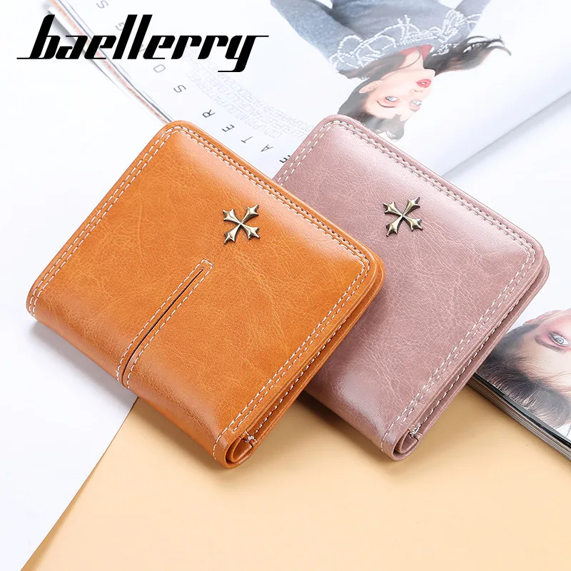 Baellerry Fashion Ultra-Thin Mini Women's Wallet Short PU Leather Credit Card Holder High-End Zero Wallets for Ladies 2