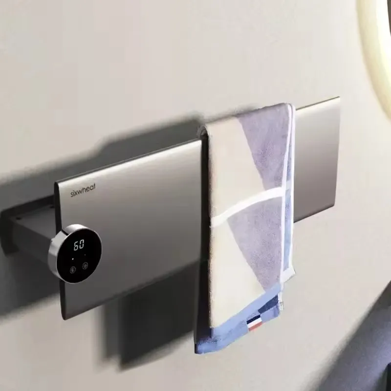 ชั้นวางผ้าขนหนูไฟฟ้าอัจฉริยะ IPX4 กันน้ําพร้อมตัวจับเวลาเทอร์โมสตัทกําจัดไรลึกสําหรับห้องครัวห้องน้ําผ้าเช็ดตัวอุ่นราวตากผ้า 1