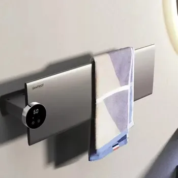 ชั้นวางผ้าขนหนูไฟฟ้าอัจฉริยะ IPX4 กันน้ําพร้อมตัวจับเวลาเทอร์โมสตัทกําจัดไรลึกสําหรับห้องครัวห้องน้ําผ้าเช็ดตัวอุ่นราวตากผ้า 1