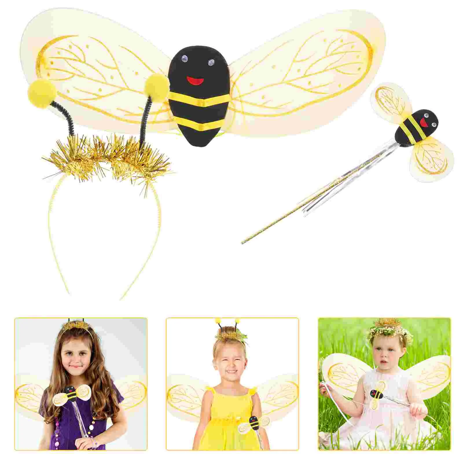 

Bee Performance Props Kids Halloween Costume Wings Fairy Gift Pp Dress Up Child