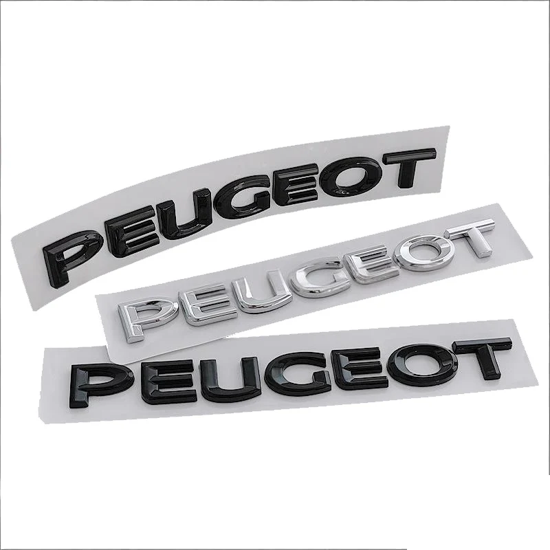 14/16/19/49CM ABS 3D 자동차 트렁크 레터 엠블럼 사이드 배지 푸조 308 307 207 3008 208 407 2008 508 301 5008 4008 데칼