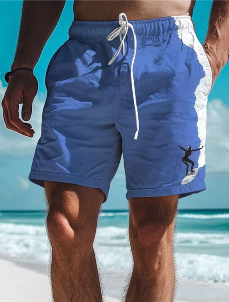 Men's Hawaiian Swim Trunks 3D Surf Print Beach Shorts Quick Dry Outdoor Leisure Sports Shorts Swimwear Fashion Men's Shorts