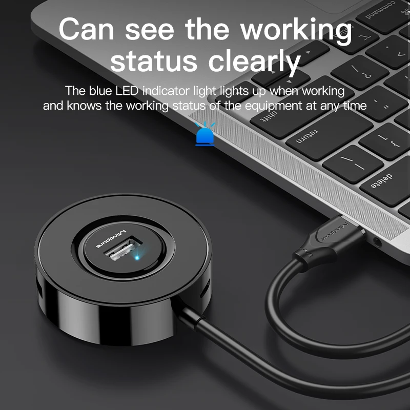 Mindpure USB 허브 2.0 허브 분배기 4 in 1, 하드 디스크 MacBook Pro 용 마이크로 USB 충전 전원 포함 LenovoLaptop PC USB 확장 포트