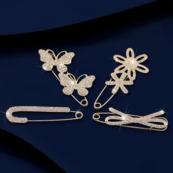 4Pcs/Set Women' Pin Brooch Elegant Opal Butterfly Bow Flower Brooch Exquisite jewelry Accessories Brooch Set 2