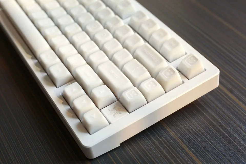 Echome-branco jade tema teclado cap, translúcido, pbt,
