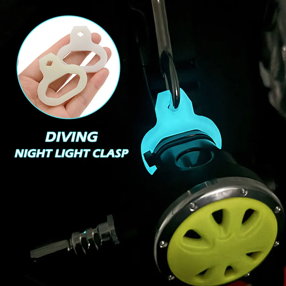 Scuba Regulator Silicone Mouthpiece Fixing Mount Diving Fluorescence Hanging Ring Backup Secondary Stage Quick Release Buckle