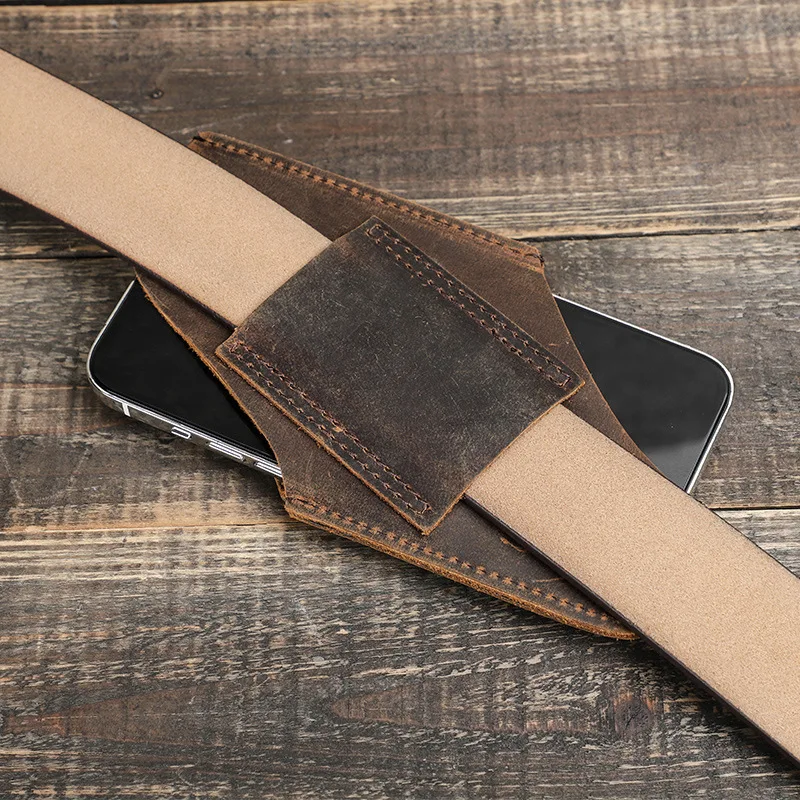 가죽 허리 가방 핸드폰 홀스터 망 벨트 가방 전화 파우치 지갑 케이스 전화 6.7 인치 cartera de cuero para celular