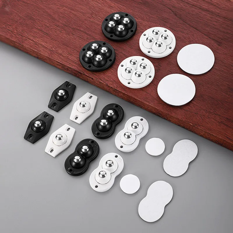 Self Adhesive Rollers 2/4 Beads Self-Adhesive Caster Wheels Furniture Caster Swivel Wheel 360 Degree Rotating Rollers for Furniture Moving Tool