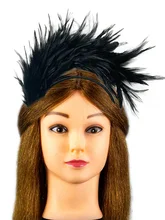  Colorful Feather Flapper Headband Headdress Vintage Hairband For Women Feather Hair Hoop Carnival Performances Decoration 
