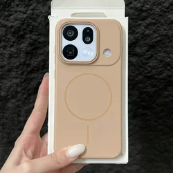 Elegant Frosted Magnetic Shockproof Phone Protection Cover - OPPO Find X9 (Gold)