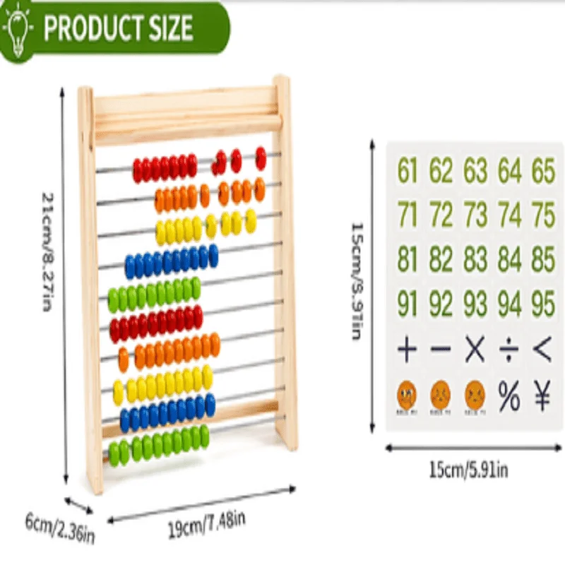 몬테소리 주판 계산 프레임 어린이를위한 수학 학습 장난감 유치원 조기 교육 산술 교육 보조 도구