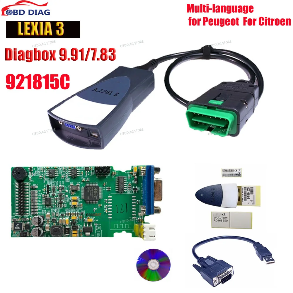 Generic Golden Lexia 3 PP2000 Diagbox V9.91 921815C Diagnostic Tool Lexia 3  For Peugeot For Citroen Lexia3 Auto Scanner