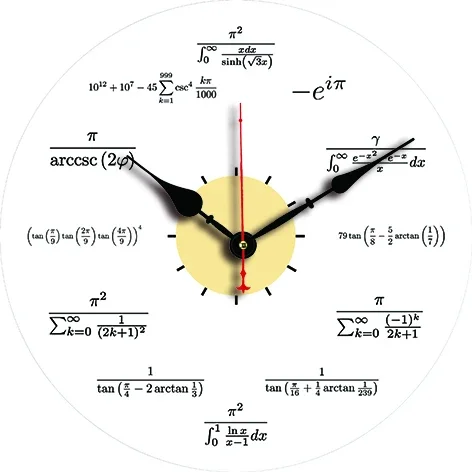 Mathematical Formulas Wall Clock Modern Design Color:21-1085;Sheet Size:10inch(25CM)