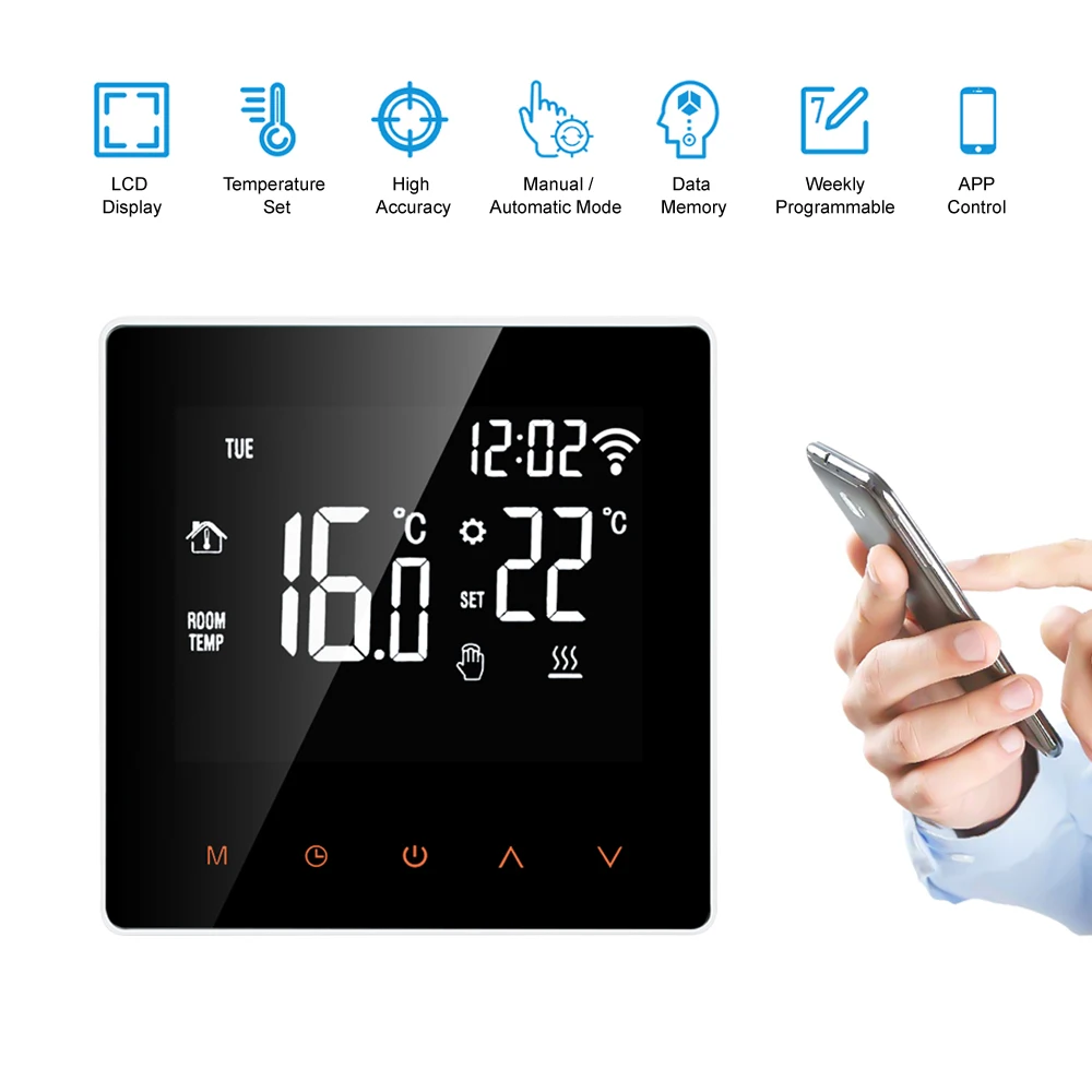 Tuya WiFi Smart Thermostat, Electric Floor Heating Water/Gas Boiler Temperature