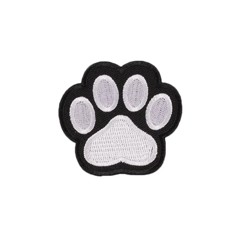 10Pcs Stickerei Hund Katze Patches Stoff Pfotenabdruck Set Für Kleidung Rucksack Zubehör Eisen Auf Reparatur Applikation Handwerk – Detail 1