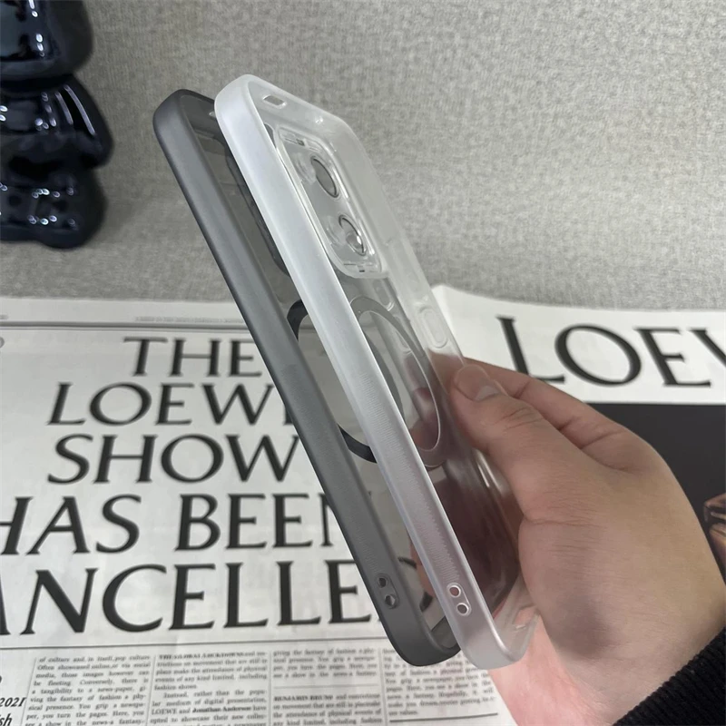 Transparent Magnetic TPU Silicone Case with Camera Protection