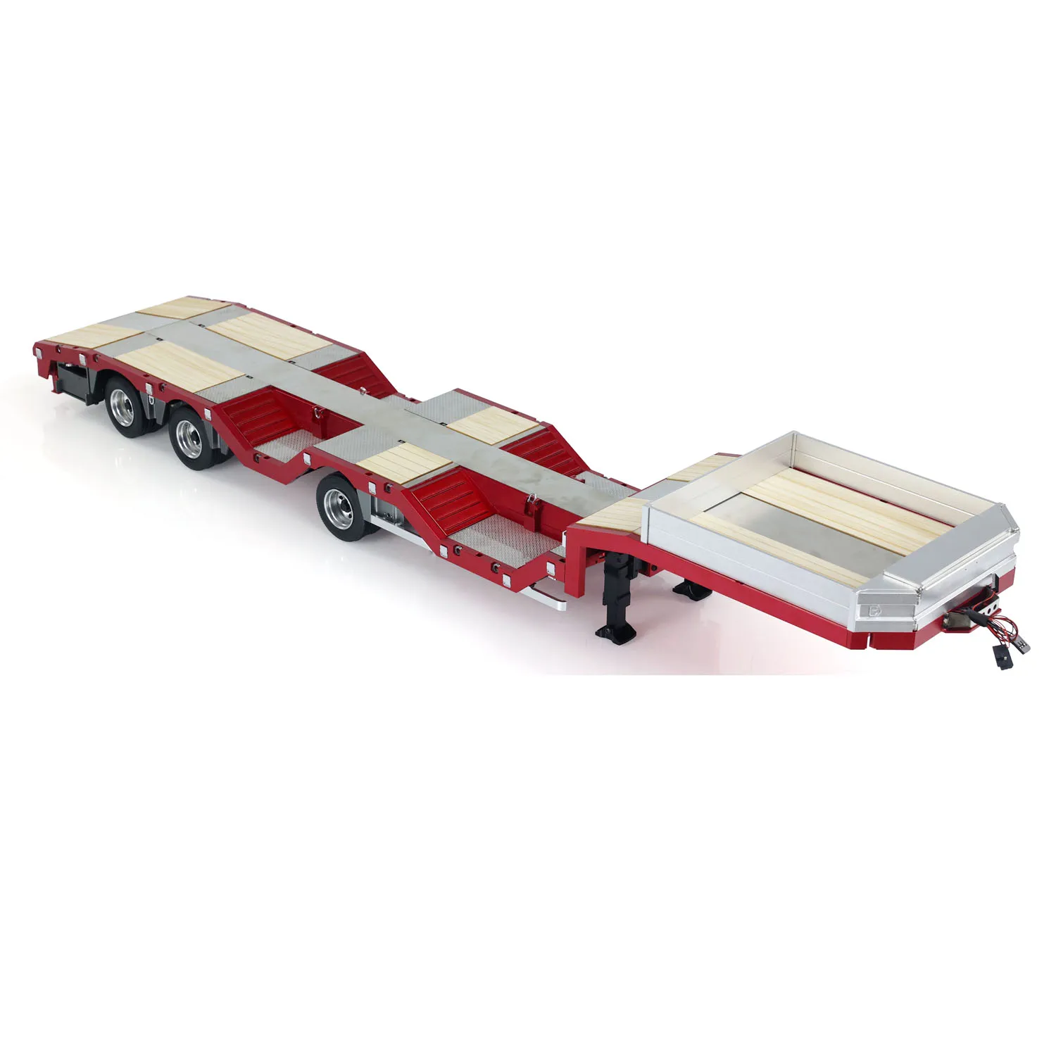 RC Metal Trailer 1/14 Scale 3 Axles Extendible Trailers for Remote Control Tractor Truck Car DIY Models with LED Lights TH24281 3