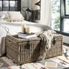 Wicker Storage Trunk, Collapsible for flat storage, Rattan-Kubusoft Gray, Coastal for Office Dorm Room-LivingRoom 2