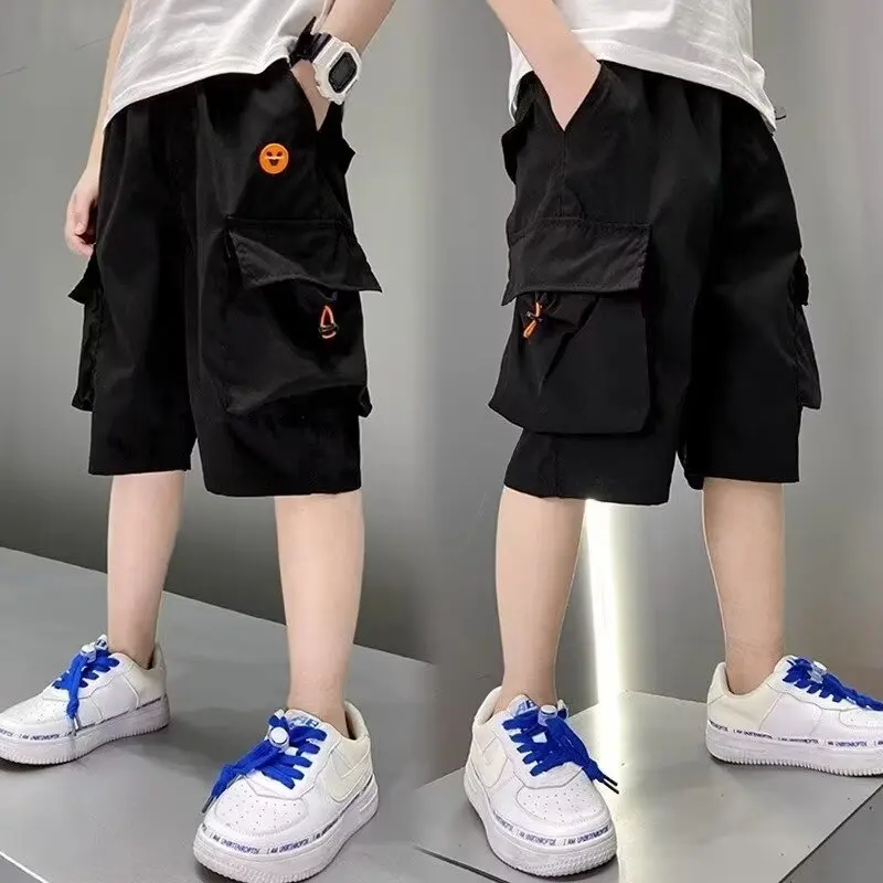 Summer Boys' Cotton Shorts Daily Casual Orange Sports Short Pants High Street Fashion Children's Clothes Boys Pants New