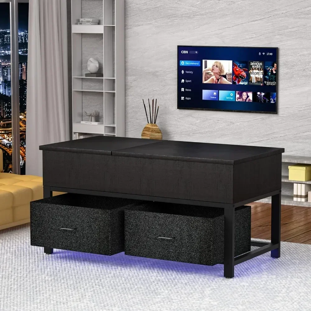 Lift Top Coffee Table With Storage for Living Room Furniture 39.4&rdquo; Coffe Table Set Black Corner Coffee Tables Luxury Design