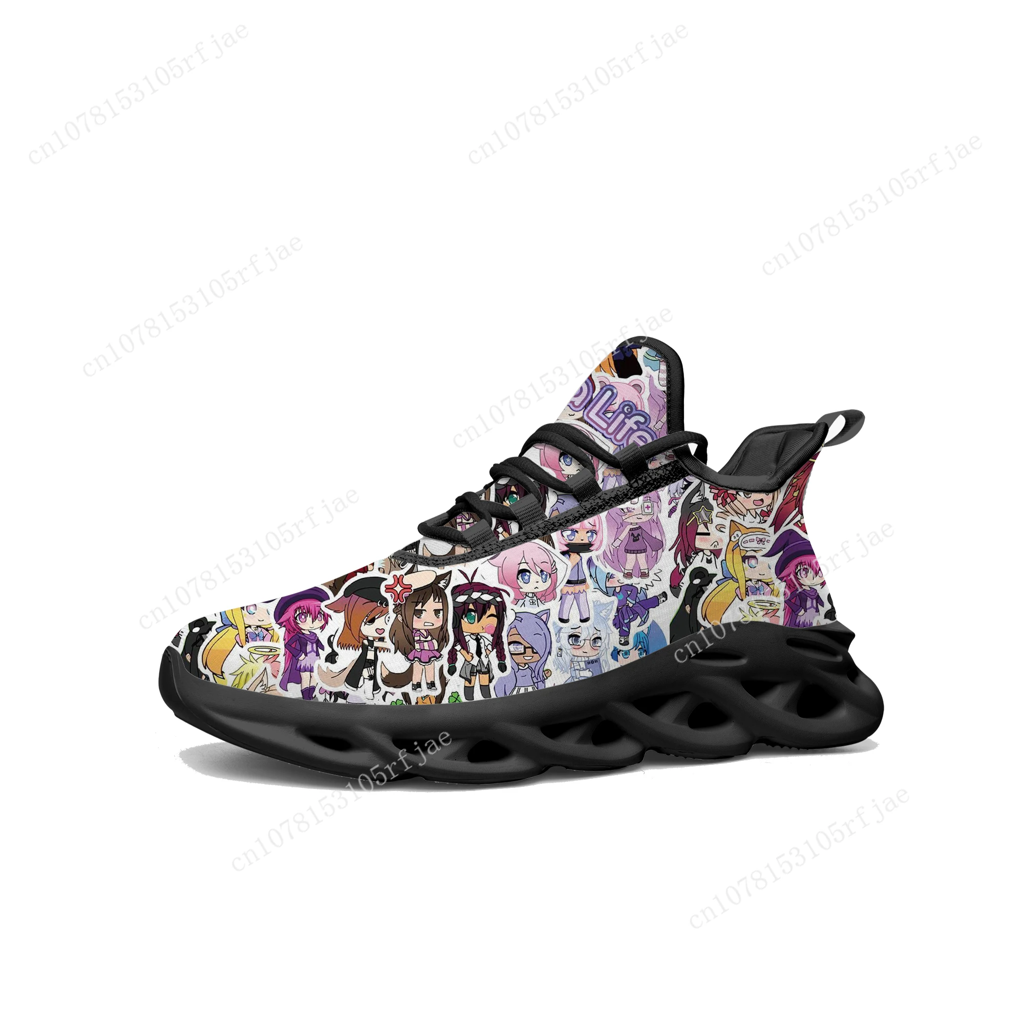 Gacha Life Flats Sneakers Cartoon Game Mens Womens Teenager Sports Running Shoes High Quality Fashion Tailor Made Lace Up Shoes