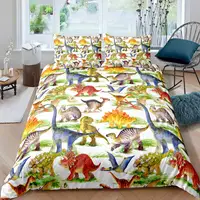 Dinosaur Duvet Cover Cute Dinosaurs Cartoon Animal Theme Bedding Set For Kids Teens Double Queen King Size Quilt Cover 1