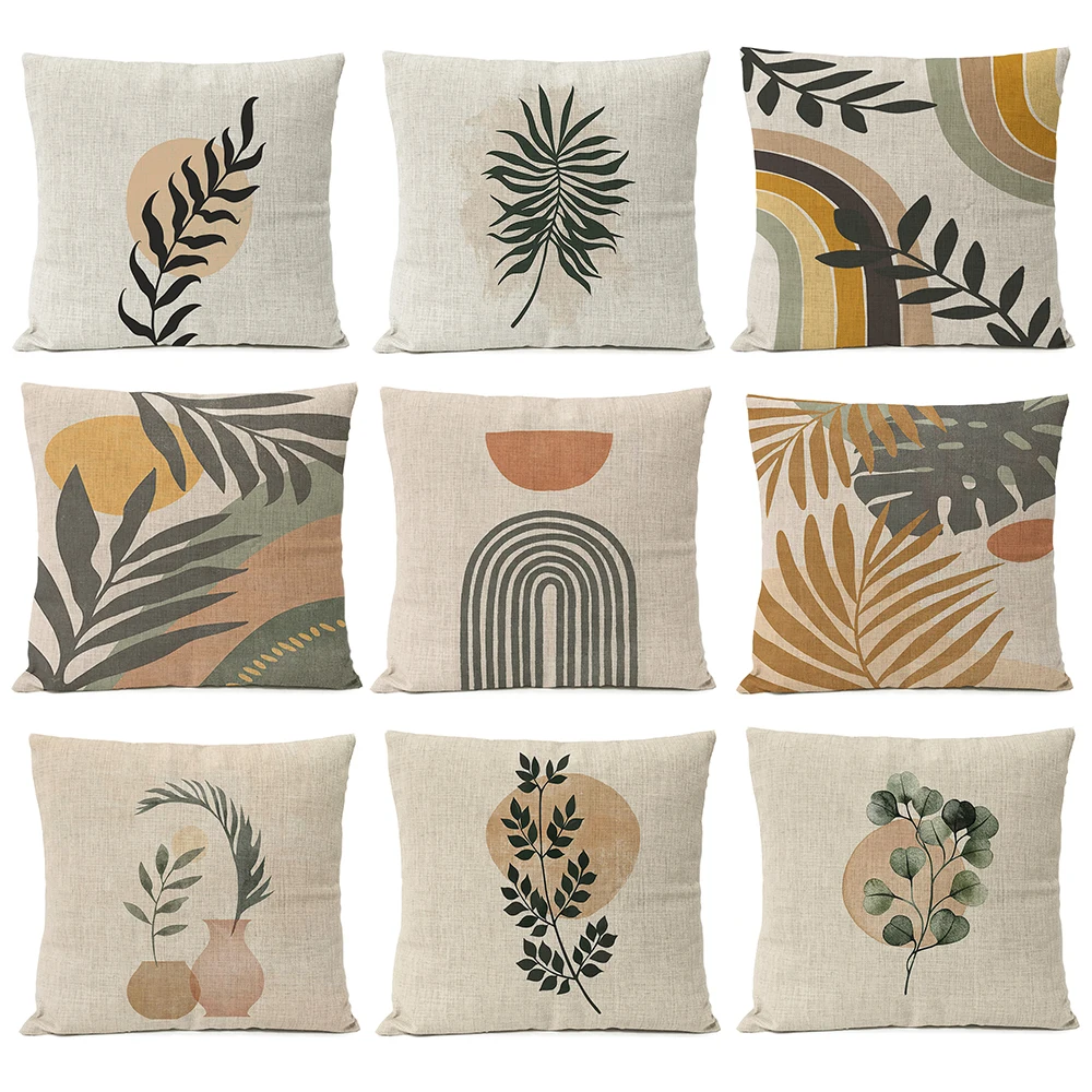 Bohemia Boho Monstera Geometric Pillow Case Home Decoration Art Painting Rainbow Sun Floral Cushion Leaves Pillows Case 60x60 1