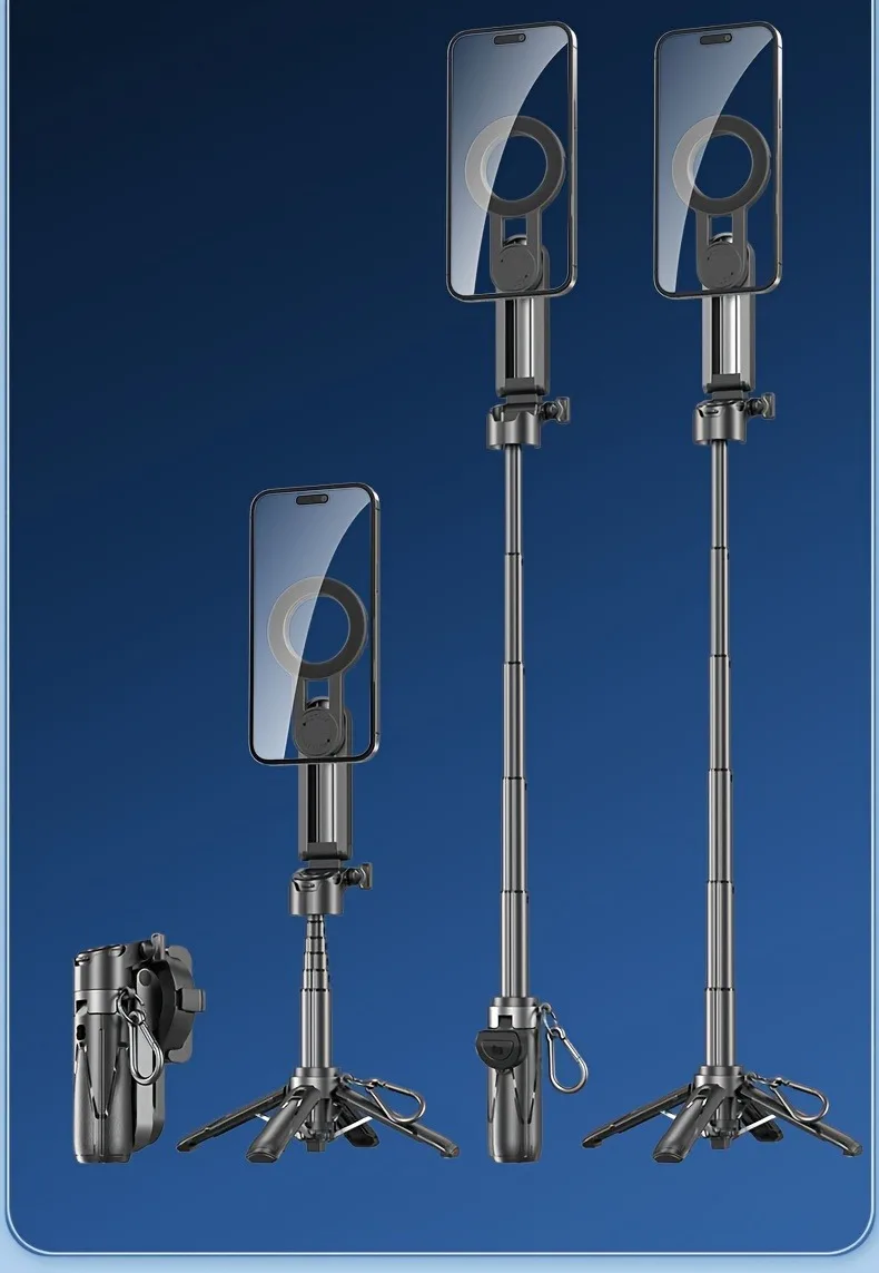 Faltbarer magnetischer Handyhalter & Selfie-Stick mit kabelloser Fernbedienung, 360° drehbare Halterung, kompatibel mit_voghion.com