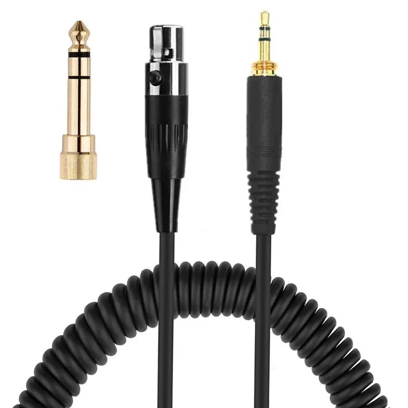 High quality 6.35MM + 3.5MM Spring Headphone Cable for AKG K240 K702 Q701 K271 K267 K712 Headset Replacement Audio Wire