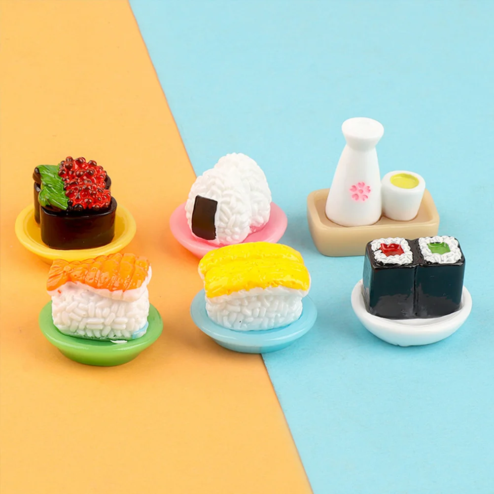 

12 Pcs Simulated Japanese Sushi Desk Model Decor Mini House Prop Accessories Small Food