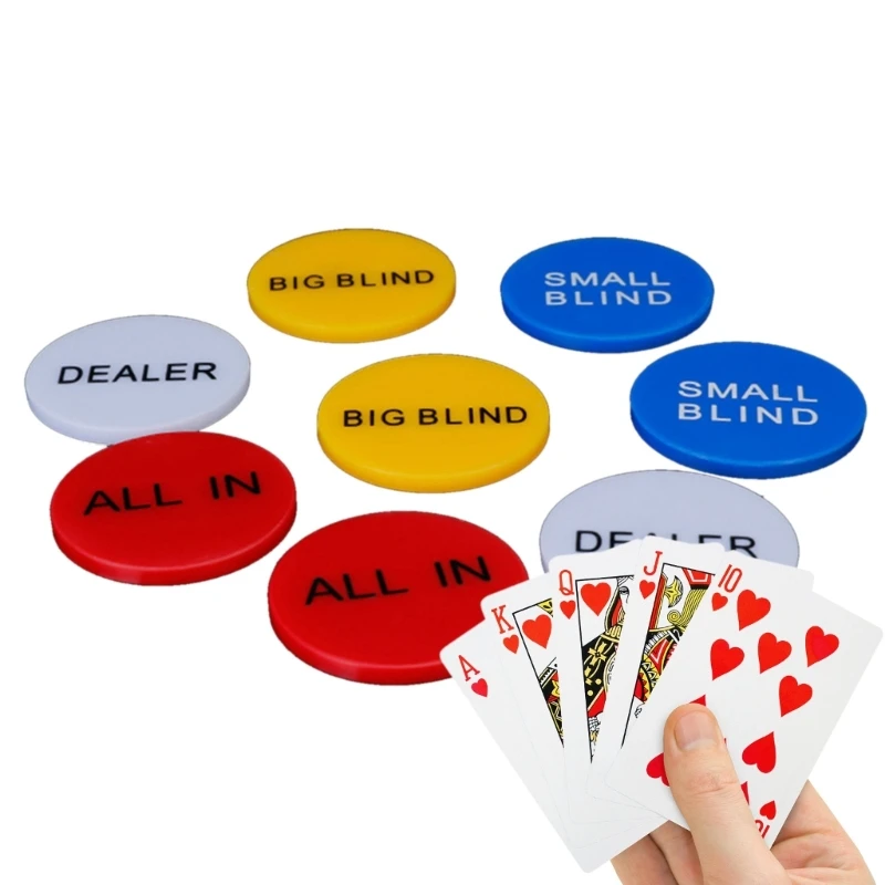 4Pcs Professional Poker Game Small Blind Big Blind Dealer Buttons Poker Cards Guard Protector Coin Chip Button poker dealer button