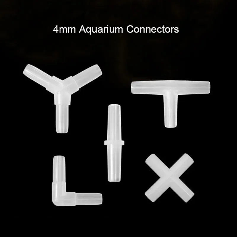 

10pcs/lot 4mm Plastic Aquarium Fish Tank Air Pump Connector T Shaped Connector Control Valve Air Pipe Tube Accessories