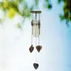 Anti-corrosion Wind Chime with Heart Pendant Metal Patio Porch Windchimes Bell for Home Decor 1