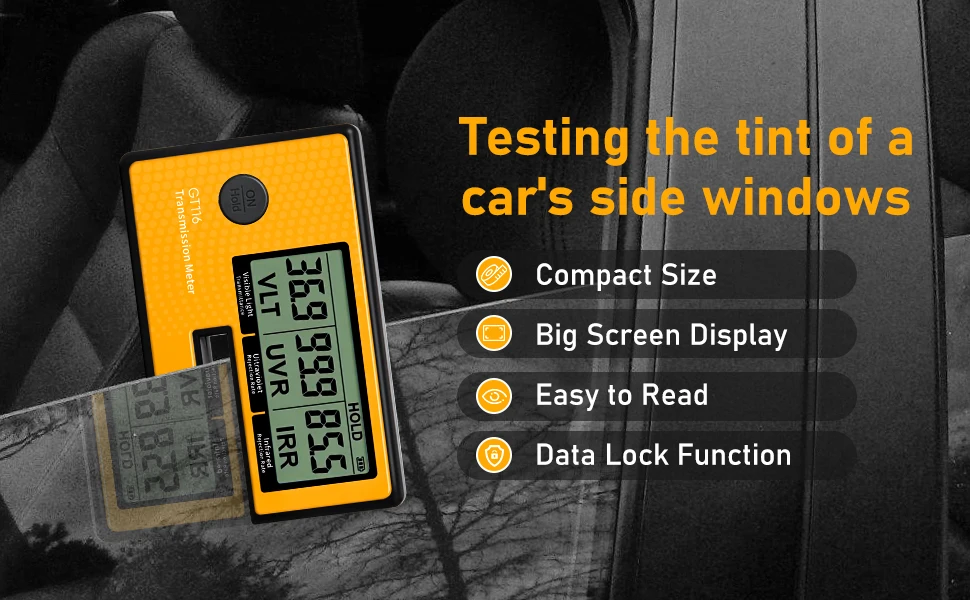 Labs Tint Meter Digital Tint Solar Film Car Transmission Meter 3-in-1 Solar Film