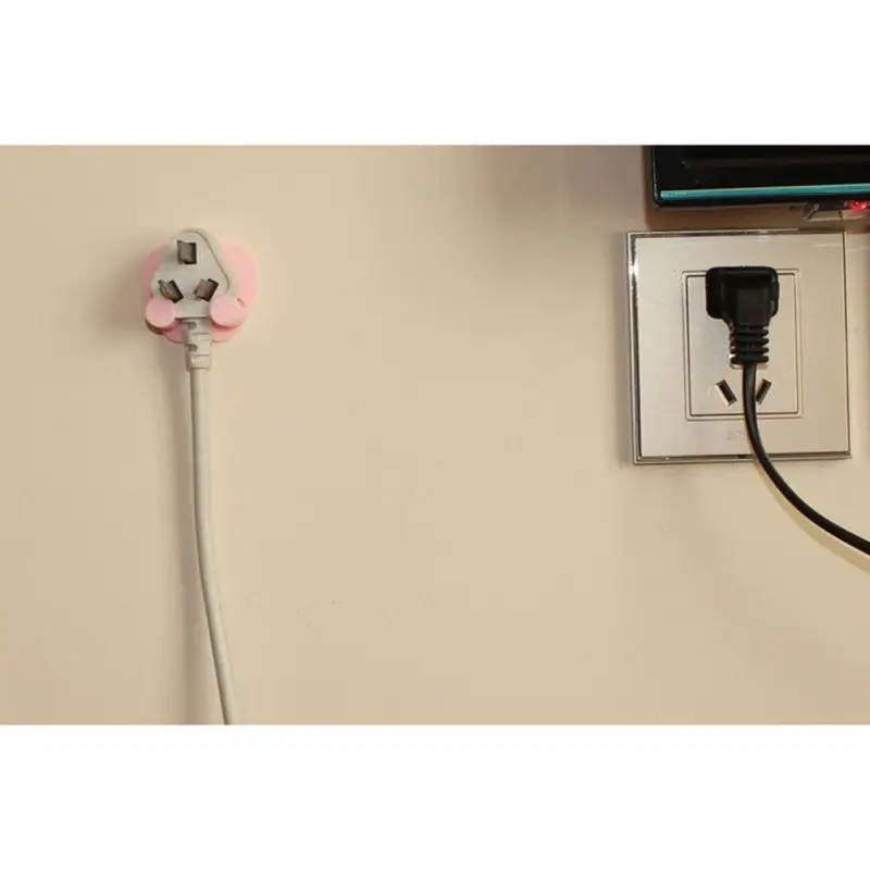 Cute Safety Adhesive Power Plug Socket Cord Cable Holder Power Plug Socket Hanger Holder