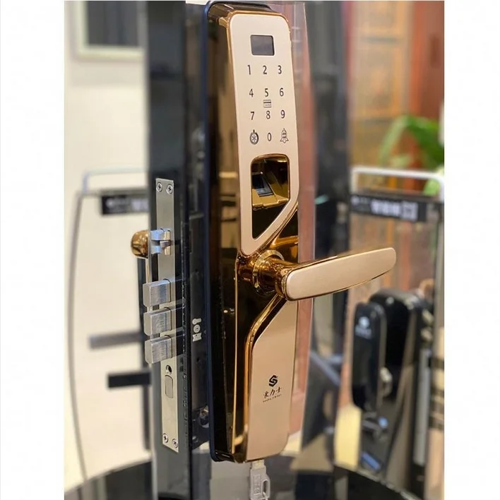 

Fingerprint Lock Interior Door Handle And Password Smart