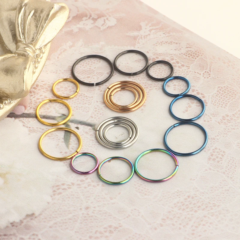 Stainless Steel Hoop Nose Ring Cartilage septum nose piercing tragus hoop earrings for women men 6 8 10mm 20g