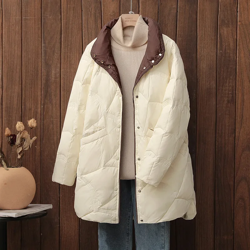 fashion-white-duck-down-jacket-for-women's-standing-collar-solid-color-zipper-coat-soft-warm-and-high-quality-large-f190