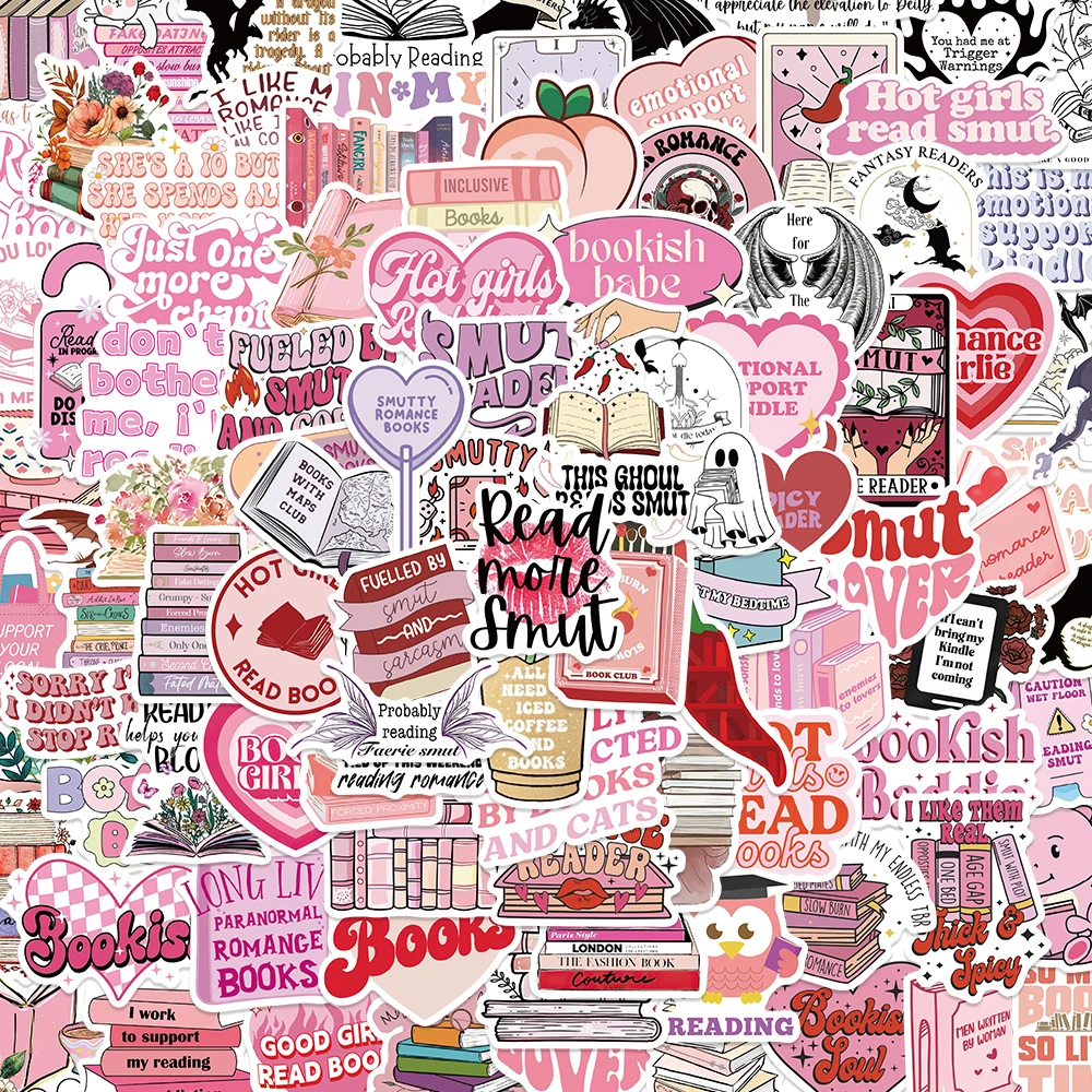 50PCS Smutty Dark Romance Bookish Spice Reader Girl Cartoon Booktok Sticker Aesthetic Car Kindle Ipad Phone Laptop Diary Sticker 2