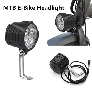 E-Bike 12V 24V 36V 48V 60V 72V Luce per bicicletta elettrica con clacson Set di clacson per fari impermeabili IPX4 Set di clacson per fari anteriori