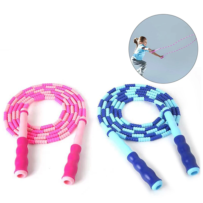 1PC Bamboo Joint Jump Rope Colourful Adjustable Jump Rope Soft Beading Beads Tricks Skills Skipping Fitness Crossfit