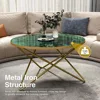 Round Coffee Table with Green Faux Marble Top 4