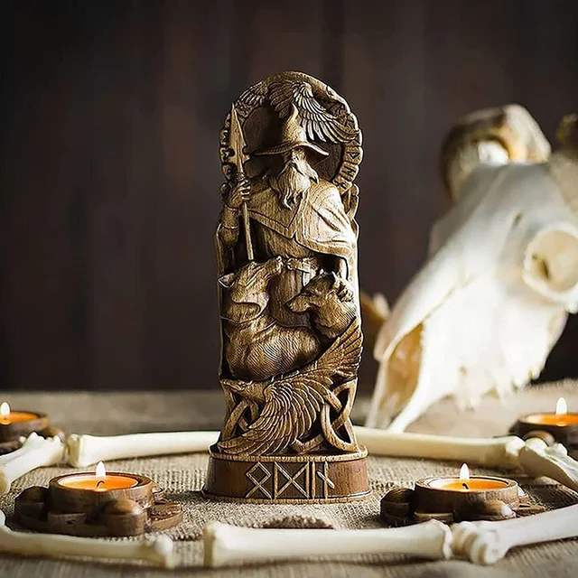 Sculpture de dieu Viking, Pantheon scandinave, ornements en résine, Statue Freyja, Dieux nordiques Freya, Sculpture d'autel Heathen Asatru 4