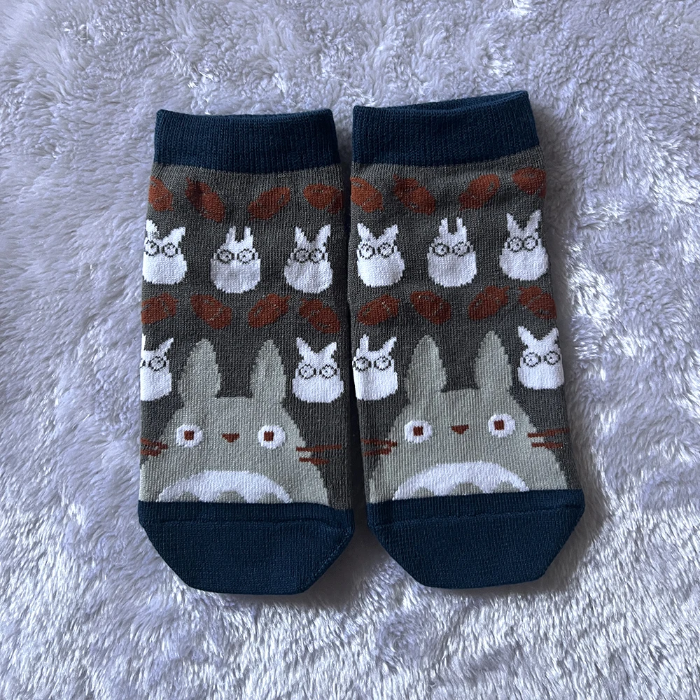 Women Cute Cat Anime Socks Funny Jiji Novelty Casual Crew Socks Cartoon Howl Calcifer Short Sock Lovers Xmas Birthday Gifts