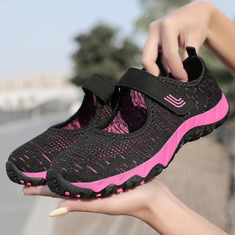 

Summer Non-slip Soft Mother Sneakers Breathable Walking Mesh Travel Casual Shoes Women's Comfortable Lightweight Flat Sneakers