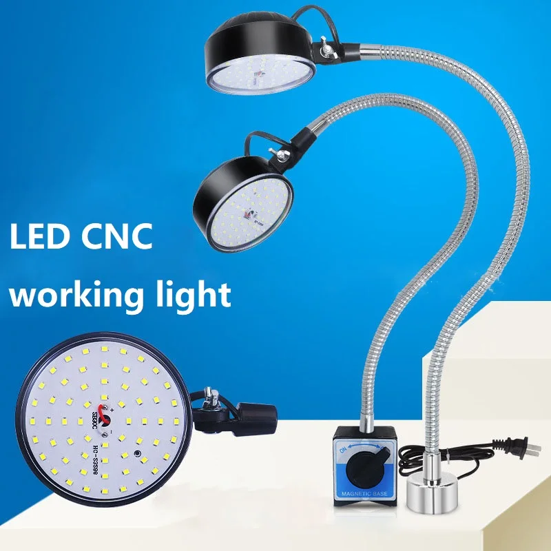 LED Work Light CNC Workshop 12/20W 110-220V Flexible gooseneck Magnetic Base for Workbench