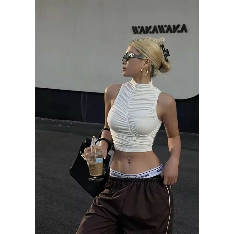 Sweet Hot Girl Pure Sexy Sleeveless Tank Top Women's Summer O-neck