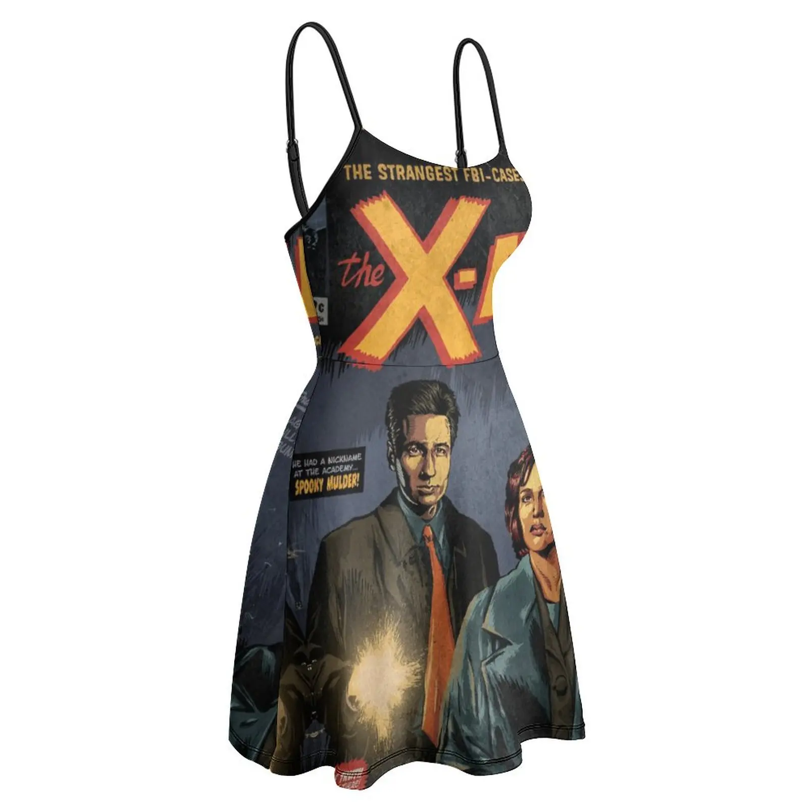 

Женское платье на бретельках The X файлы Mulder And Scully, винтажное Сексуальное Женское Платье с графическим рисунком, забавное вечернее платье на бретельках